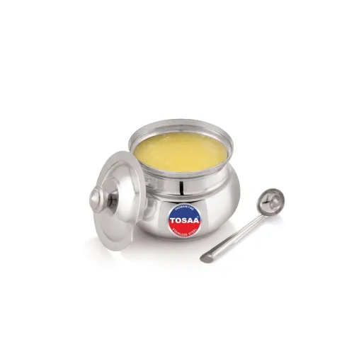 Image of TOSAA Stainless Steel Ghee Pot with Lid & Spoon