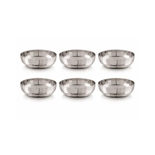Image of Tosaa Stainless Steel Lotus Halwa Plates Pack of 6