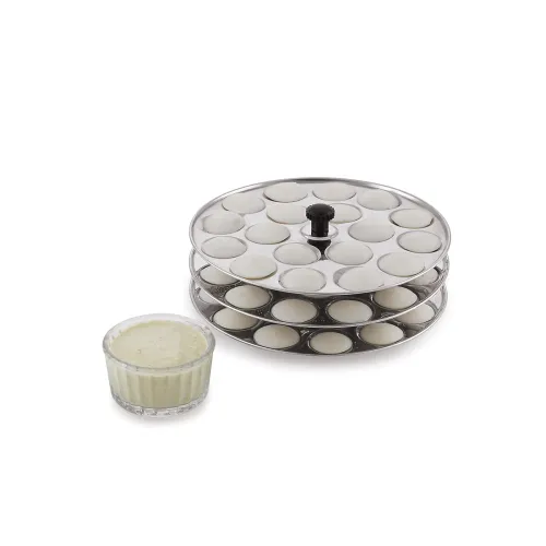 Image of TOSAA STAINLESS STEEL MINI IDLI - 3 PLATES, 54 MINI IDLIS AT ONCE, MINI IDLI MAKER, MINI IDLI STAND, STEAM FRESH IDLIS E