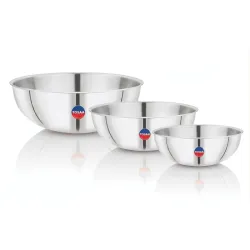 TOSAA Triply Stainless Steel Tasla Set of 3-20 cm (1500 ml), 22 cm