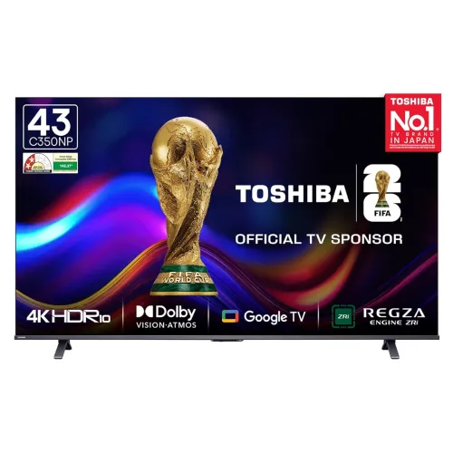 Image of Toshiba 108 cm (43 inches) C350NP Series 4K Ultra HD Smart LED Google TV 43C350NP (Black)