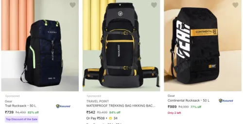 Image of Tourist Backpack Minimum 75% Discount