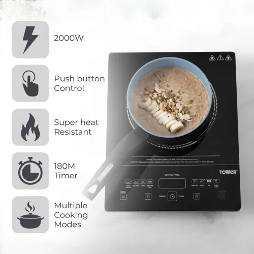 Image of Tower 2000 W Induction Cooktop Touch Panel 