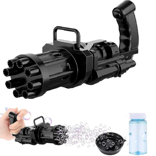 Image of Toy Cloud Bubbles Gatling Machine 8-Hole Battery Operated Electric Gun Toy for Toddlers, Outdoor Toys for Boys and Girls