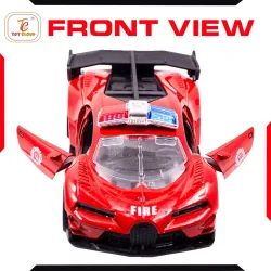 Toy Cloud Bugatti Fire Brigade Car 1:32 Scale Die-Cast Metal Toy with Opening Doors