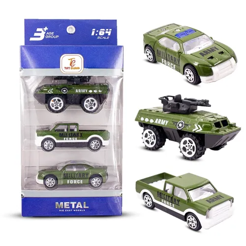 Image of Toy Cloud Die-Cast Metal Military Vehicle Set of 3