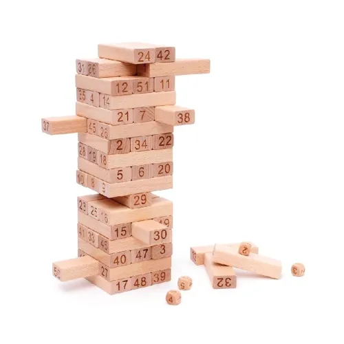 Image of Toy Imagine 54 Pcs Wooden Tumbling Tower Stacking Game