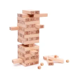 Toy Imagine 54 Pcs Wooden Tumbling Tower Stacking Game