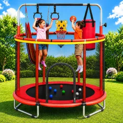 Toy Imagine 55-Inch Kids Trampoline with Safety Enclosure Net