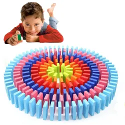 Toy Imagine™ 60 Pcs Wooden Domino Blocks for Kids Ages 3–10 