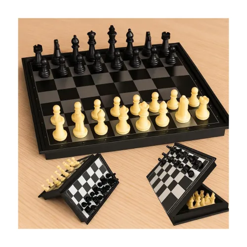 Image of Toy Imagine Magnetic Chess Board Game – Folding Travel Chess Set with Pieces Storage | Portable Strategy Game for Kids &