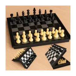 Toy Imagine Magnetic Chess Board Game – Folding Travel Chess Set with Pieces Storage | Portable Strategy Game for Kids &