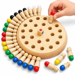Toy Imagine Wooden Color Memory Chess Game for Kids Age 3+