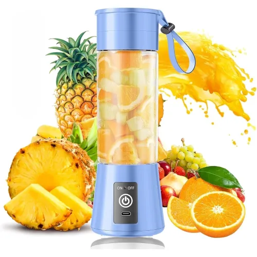 Image of Toy O'Fun Portable 450ml Heavy Duty Blender 6-Blade – USB Rechargeable Personal Smoothie Maker, Juicer Cup, BPA-Free Tra