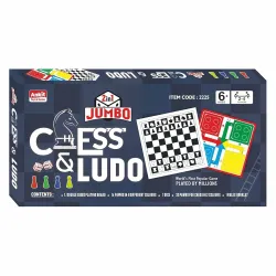 Toyaffair 2in1 Chess & Ludo Jumbo Game Set - Foldable Dual-Sided Board Game with Premium Colourful Pawns- Large Family Fun Game for Kids & Adults, Ideal for Home, & Parties (Ludo Jumbo)