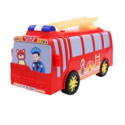 ToyBharat Fire Bus Friction Power Toy moves forward with simple friction power