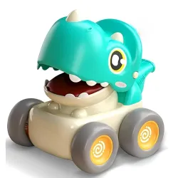 ToyBharat Press n go Dino Cars with Whistle Music for Toddlers for Boys & Girls