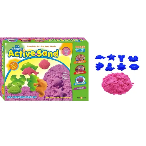 Image of Toy Cloud Amazing Active Sand Sea Creatures Play Set | Squeezable Sand Never Dries Out Sand Kit for Kids
