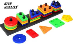 Toyful Geometric Shapes Sorting Toy | Intellectual Geometric Shape (Pink)
