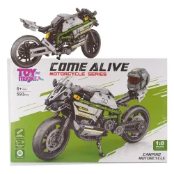 ToyMagic 593-Piece Building Blocks Bike |Creative Engineering Kit|DIY Motorcycle Model with Functional Mechanics | Durable Construction Blocks for Kids & Adults | Ideal Gift for Builders & E...
