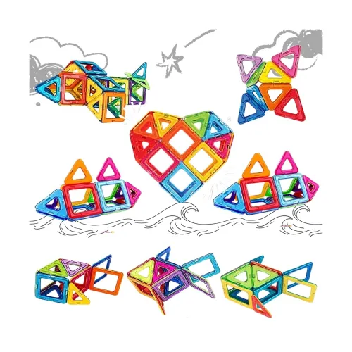 Image of ToyMagic Magnaplay Magnetic Tiles 32 Pcs