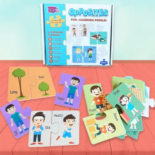 Image of ToyMagic Opposites Early Learning Puzzle for Kids | 36 Sets – 72 Pieces | Educational Game for Toddlers Ages 3 & Up | Mo