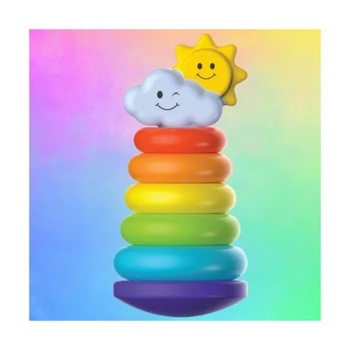 Image of ToyMagic Rainbow Rocking Ring Stacker Game