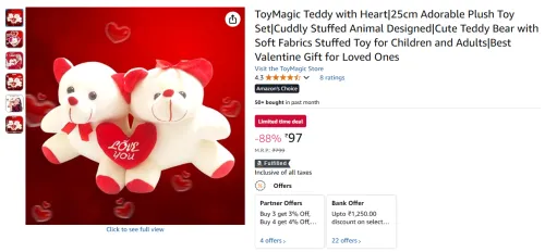 Image of ToyMagic Teddy with Heart