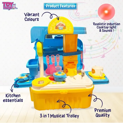 Image of ToyMagic Trolly Kitchen Set for Kids