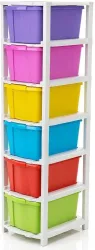 TOYMORROWS 6 Compartments Plastic Modular Drawer  (Multicolor)
