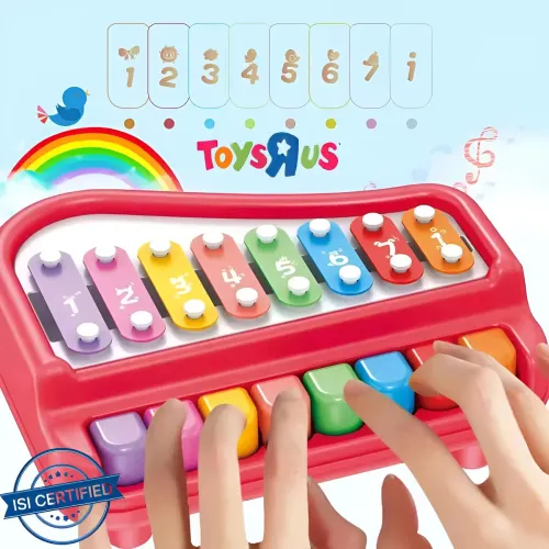 Image of Toys R Us Bruin 2 in 1 Baby Piano Multicolored Key Keyboard Baby Kids