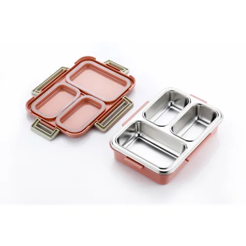 Image of Toysbuddy ABS Lunch Box 3 Compartment Pink