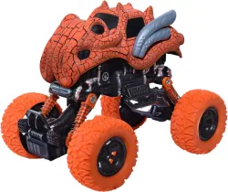 Toyshack Pull Back Dinosaur Monster Truck with Big Rubber Wheels for Kids (Red)