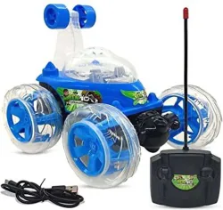 Toyshack Kids Fort Remote Control 360 Degree Plastic Rolling Stunt Car for Kids. (Multicolor)