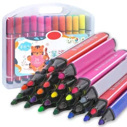 Toyshine 24 Pcs Washable Watercolor Pens Set - Colouring Kit Art Markers Sketch Pens Artists Sketching Return Gift