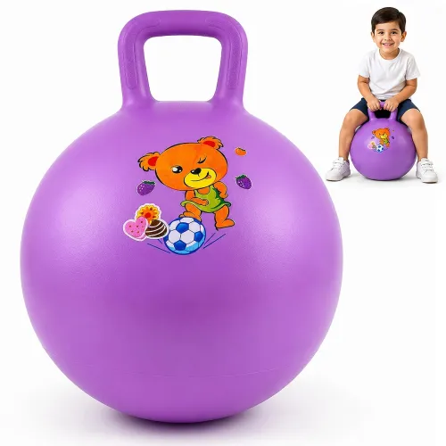 Image of Toyshine 45cm Hopper Ball for Kids Ages 3–6 Years | Inflatable Jumping Bouncing Ball with Easy Grip Handle | Heavy Duty 