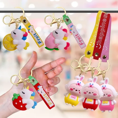 Image of Toyshine 6 Pc Cute Cartoon Keychains 
