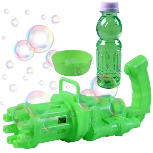 Image of Toyshine 8 Hole Electric Bubbles Gun Gatling Bubble Machine Toy with Scoup Bottle for Children Party Favors Outdoor & In