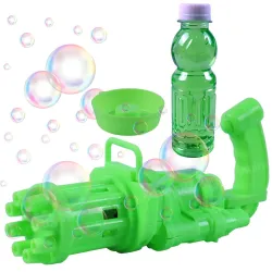 Toyshine 8 Hole Electric Bubbles Gun Gatling Bubble Machine Toy with Scoup Bottle for Children Party Favors Outdoor & In