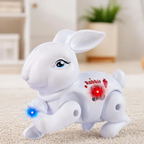 Image of Toyshine Battery Walking Rabbit with Light & Sound Cuddly 
