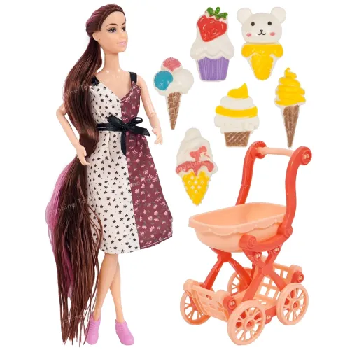 Image of Toyshine Doll with Ice Cream Pretend Play Set