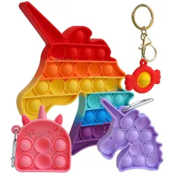 Toyshine Pack of 4- Big | Dearmy | Purple Unicorn & Bubble Key Ring