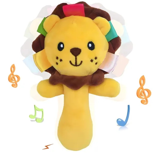 Image of Toyshine Soft Plush Baby Rattle Toy - Lion