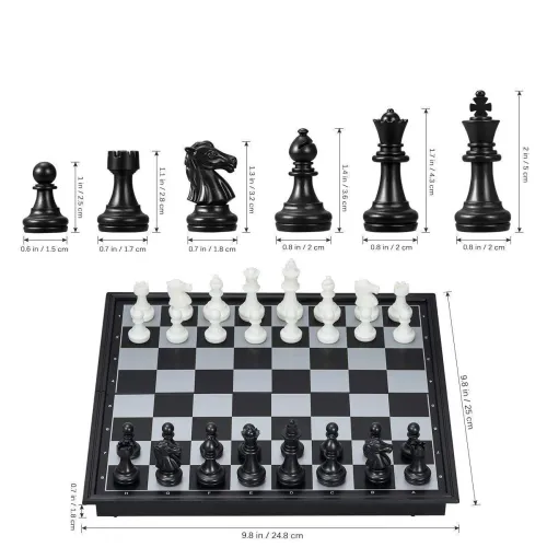 Image of ToyTastic Magnetic Educational Chess Board Set with Folding Chess Board 2 Plyaers