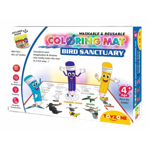 Image of TOYZONE Bird Sanctuary Coloring Mat | Reusable and Washable |Colouring Mat for Kids 3+ Years