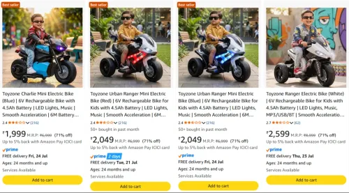 Image of Toyzone Electric Bike at minimum 70% Discount