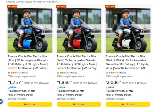 Image of Toyzone Kids Electric Bikes & Cars Starting @ ₹1737