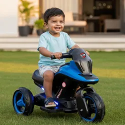 Toyzone Ralph Electric Bike (Blue) | 6V Rechargeable Bike with 4.5 AH Battery | Music Player with Bluetooth, USB & AUX |