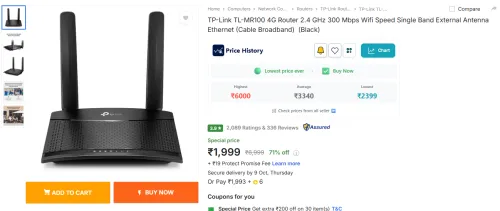 Image of TP-Link TL-MR100 4G Router 