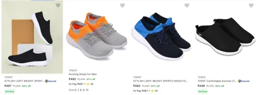 Image of Tpent Men’s Sports Shoes at minimum 60% Discount